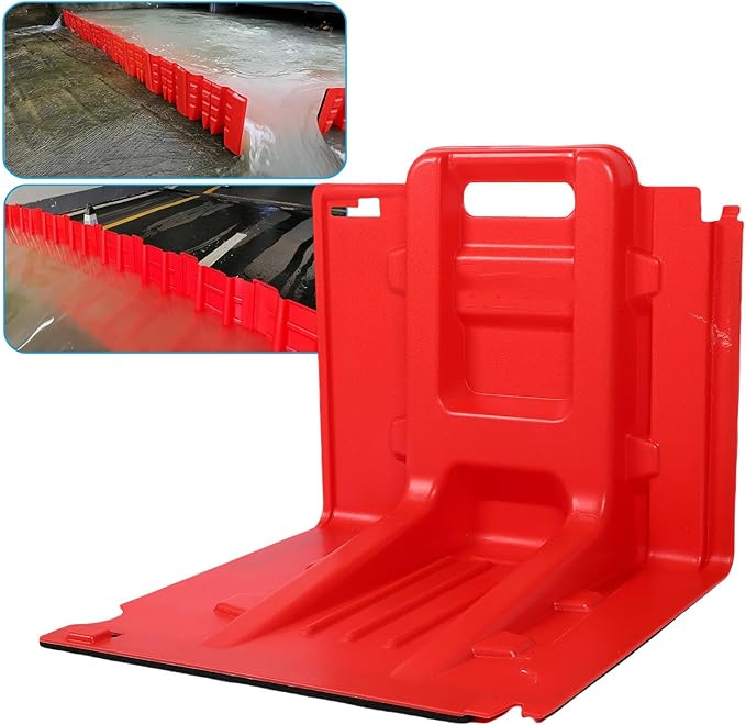 Flood Protection Barrier, ABS L Type Flood Control Box Wall Removable Combination Water Barrier for Garage Basement, Reusable Emergency Flooding Box Wall
