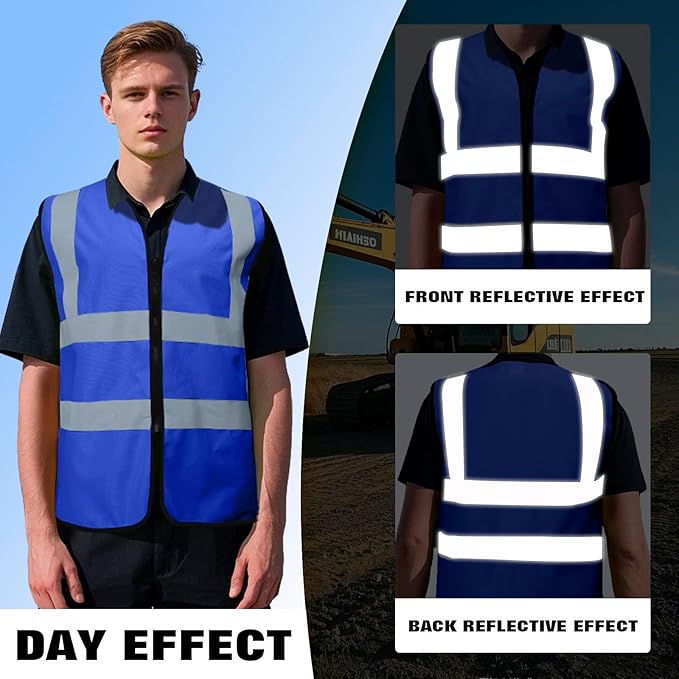 BeautyWill Custom Logo Safety Vest S,M,L,XL,2XL,3XL,4XL Personalized Safety Vest High Visibility Apparel