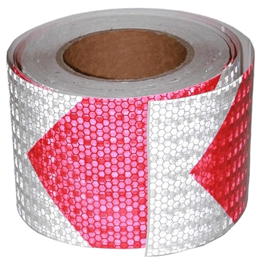 Reflective Tape Red White 4 Inch x 68 Feet, Outdoor Waterproof High Visibility Stickers, High Intensity Safety Strips