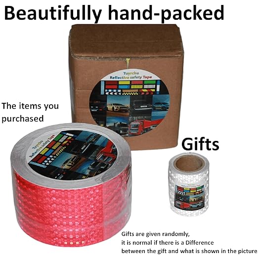 Red Reflective Tape 4 inch Wide for Bikes, Outdoor Waterproof High Visibility Safety Warning Reflector Sticker Strips (68 feet)