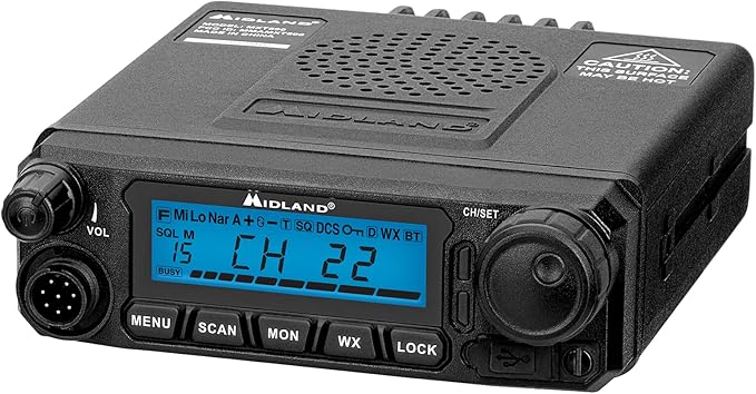 Midland® MXT500 50-Watt GMRS Mobile Radio - for Farms, Ranches, Overlanding, Trails, and Off-Roading - 8 Repeater Channels, Compact Design, External Magnetic Mount, 2.1dB Unity Gain Antenna