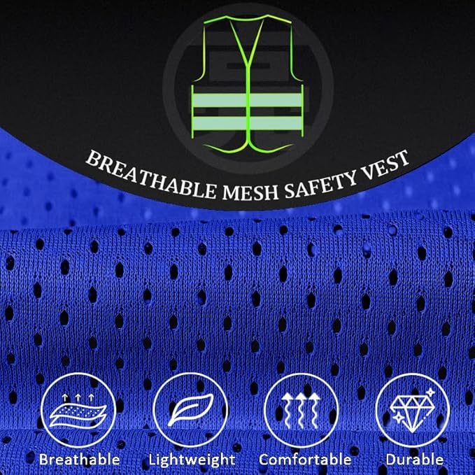 BeautyWill 10 Pack Custom Logo Safety Vest ANSI Class 2 High Visibility Reflective Vest Personalized Construction Vest Bulk