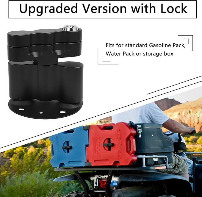 RX-LOX-PM Pack Mount Lock with Keys Fit for Rotopax Standard Gallon Fuel Pack, Water Container, Gas Can Mounts, Storage Box - with Same Keys Convenience and Avoidance of Loss (1 Pack)