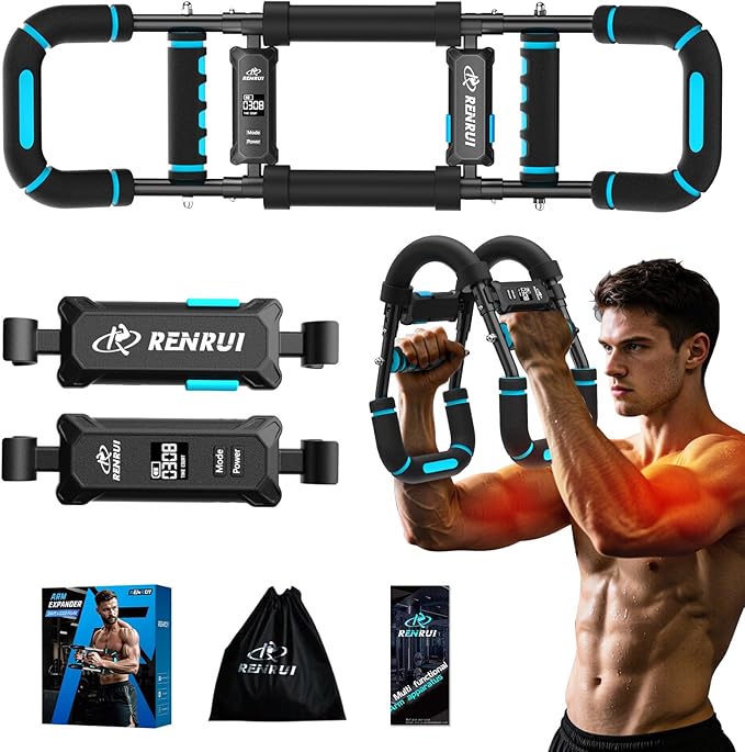 Twister Arm Trainer, Adjustable 5 Resistance Levels (40-130 lbs) Chest & Arm Workout Equipment for Men & Women, Ergonomic Home Gym Strength Trainer with Anti-Slip Handles & Carry Bag