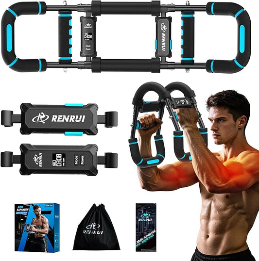 Twister Arm Trainer, Adjustable 5 Resistance Levels (40-130 lbs) Chest & Arm Workout Equipment for Men & Women, Ergonomic Home Gym Strength Trainer with Anti-Slip Handles & Carry Bag