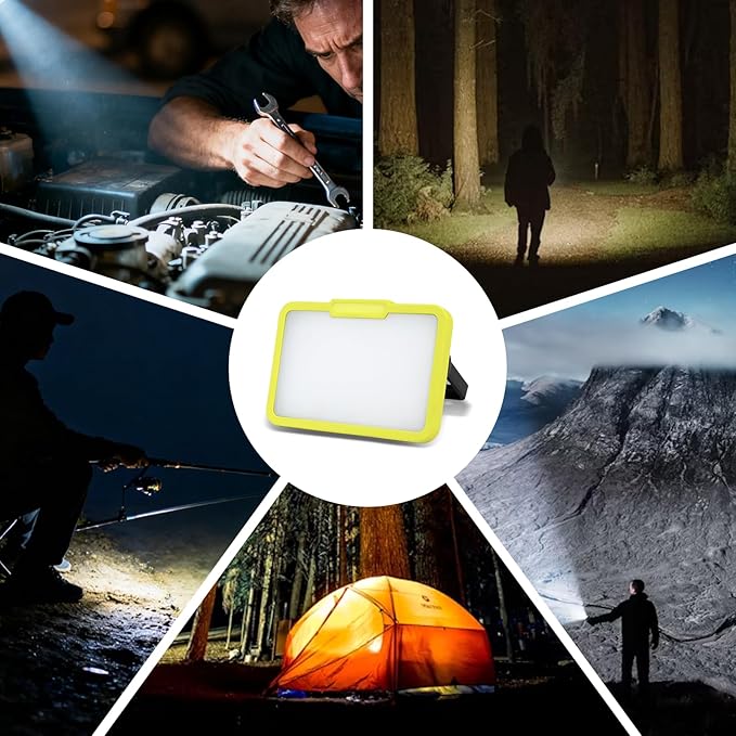 KITLUCK LED Work Light, Rechargeable, 700 LM Magnetic Portable Flood Light with Adjustable Stand, IP54 Waterproof, 3 Lighting Modes with Emergency SOS, for Camping, Car Repair，2Pack