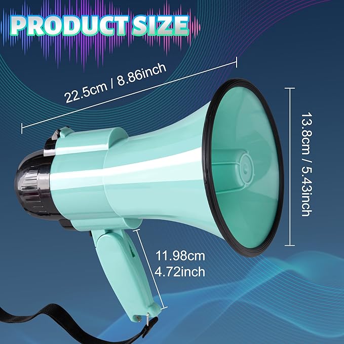 30 Watt Power Portable Megaphone Bullhorn Speaker Voice, Siren/Alarm and 240S Recording with Volume Control and Strap