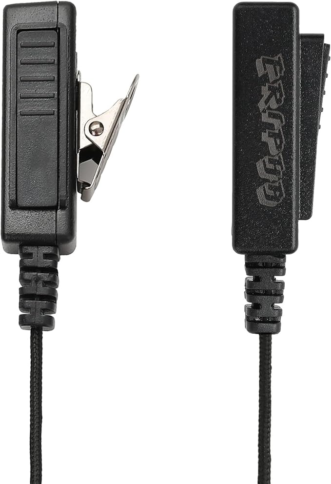 Two Way Radio Earpiece with PTT Compatible with Motorola CLS1110 CLS1410 CP185 CP200 CP200D Walkie Talkie 2 Pin Surveillance Headset with Mic Reinforced Cable (1 Pack)