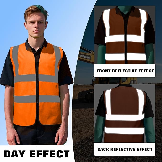 BeautyWill Custom Logo Safety Vest S,M,L,XL,2XL,3XL,4XL Personalized Safety Vest High Visibility Apparel