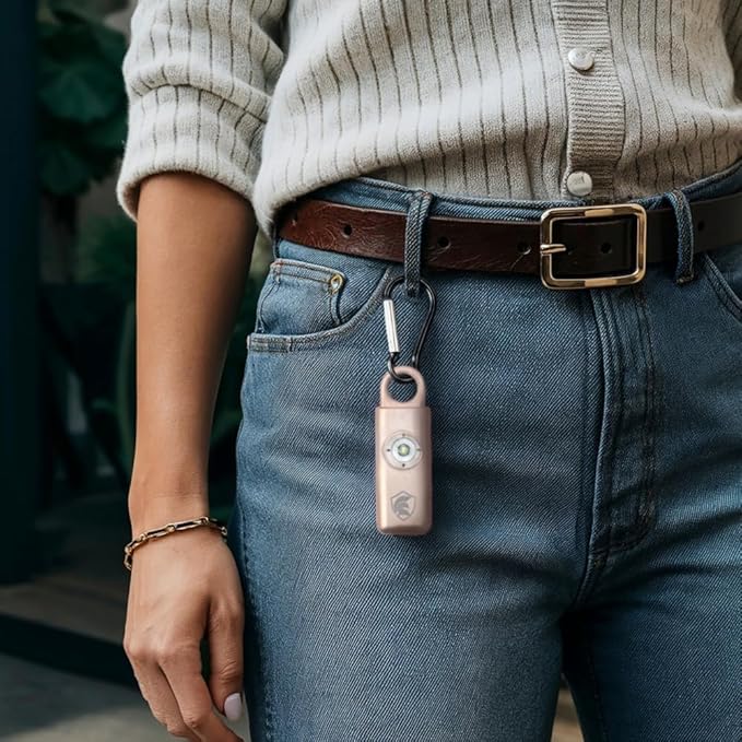 The Original Personal Safety Alarm for Women - Loud Siren, Strobe Light and Key Chain 2.0 Version (Rose Gold)
