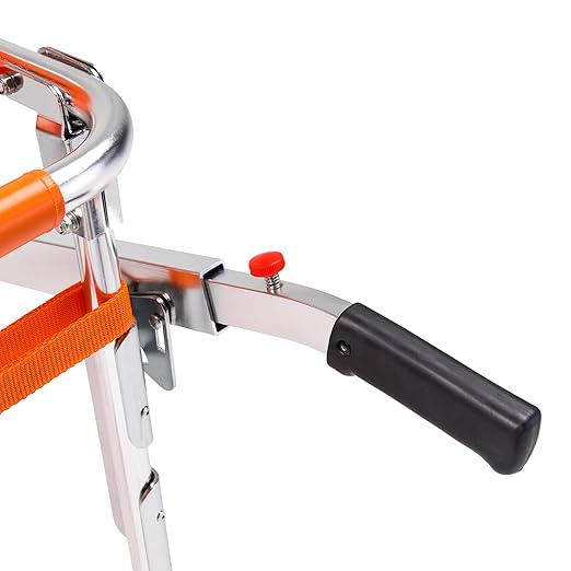 LINE2design-USA-EMS Mobility Chair - Ambulance Firefighter Medical Foldable Aluminum Manual Chair + 3 Adjustable Straps with Quick Release Buckles - Orange