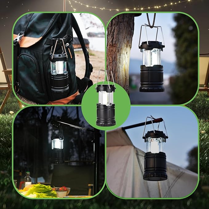 Lantern Collapsible Camping Light, Battery Operated Lanterns LED Super Bright for Power Outages Indoor Emergency Outdoor Camping Hiking Kit (COB-2)