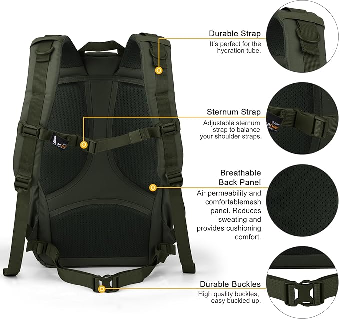 Mardingtop Military Tactical Backpack for Men 28L Molle Rucksack Assault Pack EDC Daypack for Hiking,Travel,Camping, Hunting