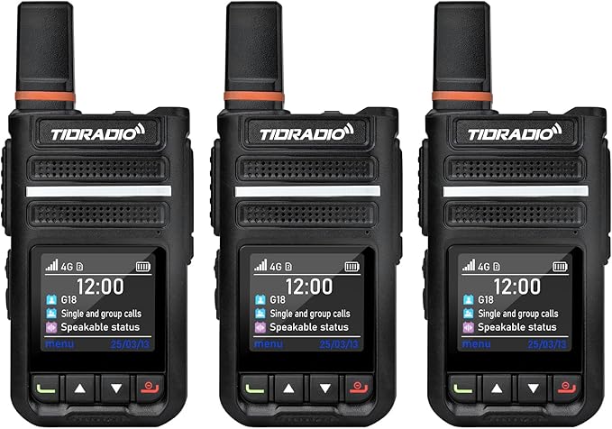 TIDRADIO TD-G18 Rapid Unlimited Range Radios, Long Range Walkie Talkies Compatible with TD-M15, Nationwide POC Two Way Radio with SIM Card for Family Logistics Compan, 3 Pack