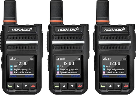 TIDRADIO TD-G18 Rapid Unlimited Range Radios, Long Range Walkie Talkies Compatible with TD-M15, Nationwide POC Two Way Radio with SIM Card for Family Logistics Compan, 3 Pack
