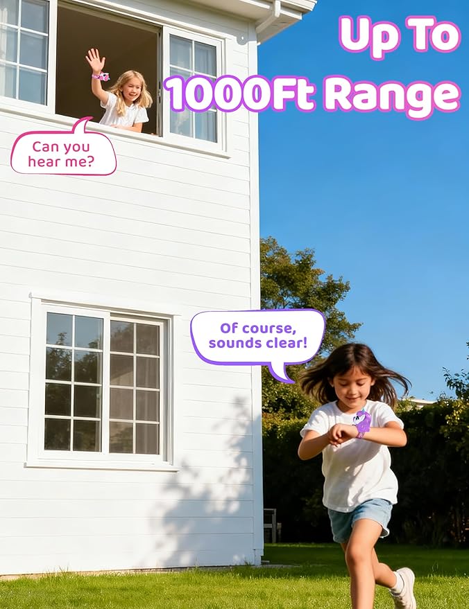 Vvinca Walkie Talkies for Kids 2 Pack, Unicorn Toys for Girls Age 3-4-5-6-7 Christmas Birthday Gifts 8 9 10 11 12 Year Old Long Range Camping Outdoor Toddler Toy Walkie-Talkie Stocking Stuffers