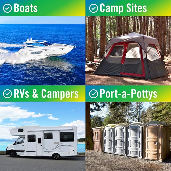 Boat and RV Toilet Paper, Septic Safe Quick Dissolving Tissue, 12 Single Rolls, Biodegradable 2-Ply for Marine, Travel, and Camper Systems, Camping Tank-Safe Bulk Pack