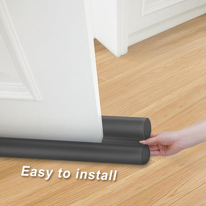 MAXTID Large Door Draft Blocker 32" Grey Bottom Door Draft Stoppers for Bottom Weather Stripping Shower Door Seal Strip Under Gap Filler Doors Sweep Interior Doors