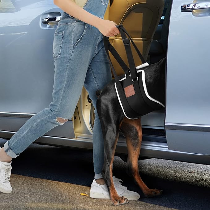Dog Sling for Back Legs, Dog Lift Harness, Magic Tape Dog Sling for Large Dogs Hind Leg Support, Elderly Dog Lifter, Assist Canie Hip Arthritis K9 Cruciate Ligament Rehabilitation (Small)