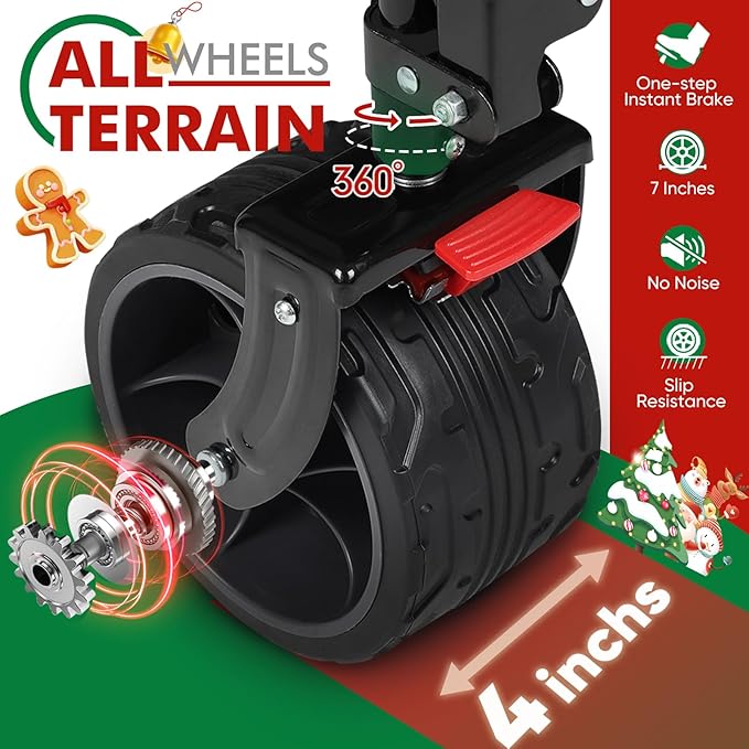 400L Large Capacity Folding Double Decker Wagon with Brakes, 48" Extra Long Extender Cart, 500lbs Heavy Duty Collapsible Wagons, All-Terrain Big Wheels for Camping, Sports, Shopping. Red&Black