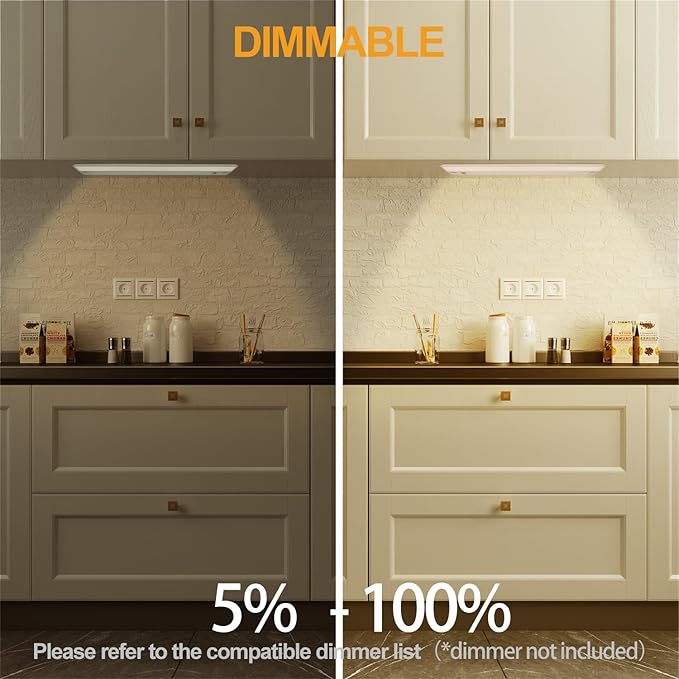 Ansen 3Packs of Under Cabinet Lights for Kitchen, 18in 15W 998LM, Dimmable Hardwire Led Light for Closet, CRI>92, R9>90, 3 Color Temperature, 3000K/4000K/5000K(Warm White, Cool White, Daylight)
