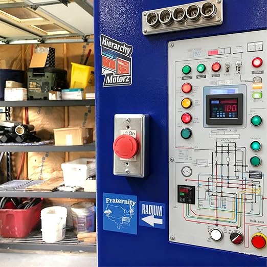 Emergency Stop Button AC 690V 10A Red Sign Mushroom Head Emergency Rotation Button Switches 1NC 1NO 22mm