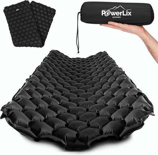POWERLIX Ultralight Sleeping Pad for Camping with Inflating Bag– Compact Lightweight Camping Mat, Outdoor Backpacking Hiking Traveling Airpad Air Mattress Sleeping Mat
