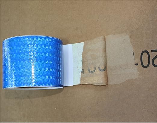Blue Reflective Tape 3 inch Wide, Outdoor Waterproof High Visibility Warning Industrial Marking Tape, Safety Stickers (68 feet,3 Rolls)