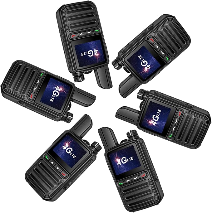 6 Pack Nationwide Unlimited Range Walkie Talkies Poc Two-Way Radio Long Range,Pre-Installed SIM Card (Free for Life) Suitable for Fleet Dispatch/Construction Site Collaboration/Family Emergencies