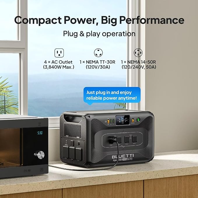 BLUETTI 2 Apex 300 Solar Generators & 2 B300K (2025 New), 11kWh LFP Battery Backup with 12 7680W AC Outlets, 120V/240V Dual Voltage Output, Ultimate Modular Power for Home and Emergency Backup
