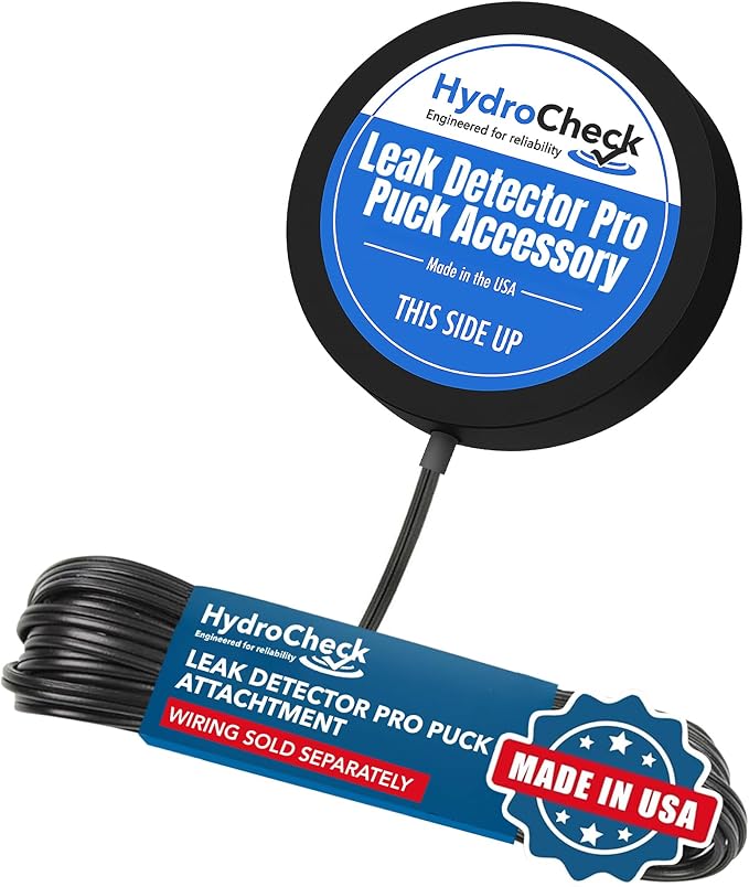 Water Leak Detector Replacement Puck - Commercial Moisture Sensor Alarm System - High Amp Load Moisture Detectors for Home & Offices - Smart Water Leak Detection (Wiring Sold Separately)