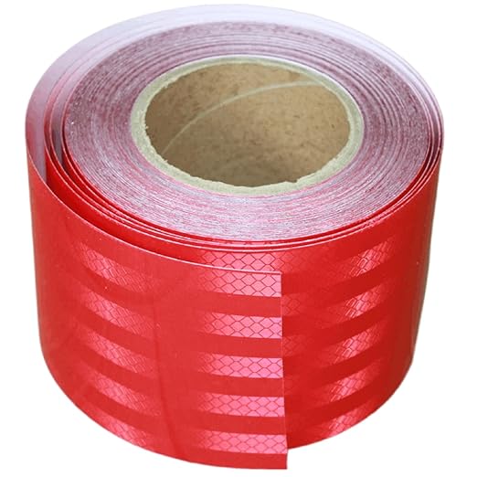 Industrial Non Fading Reflective Tape Red Outdoor Waterproof 4 inch, High Visibility Safety Warning Adhesive Stickers (66 feet)