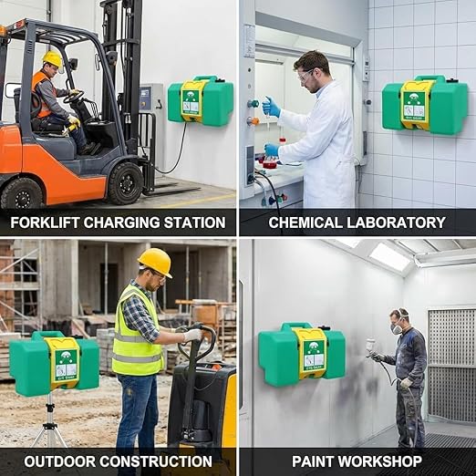 Portable Eyewash Station - 8Gallon Eye Wash Stations Wall Mounted,OSHA-Approved Emergency Eyewash Station Unit,Lasting for 10 Minute,with Mirror&Dual Spray(30L)