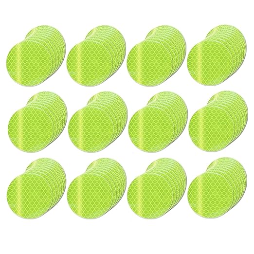 Fluorescent Reflective Stickers 2-inch Diameter Round Reflector, Outdoor Waterproof High Visibility Warning Adhesive Tape (120 Pcs)