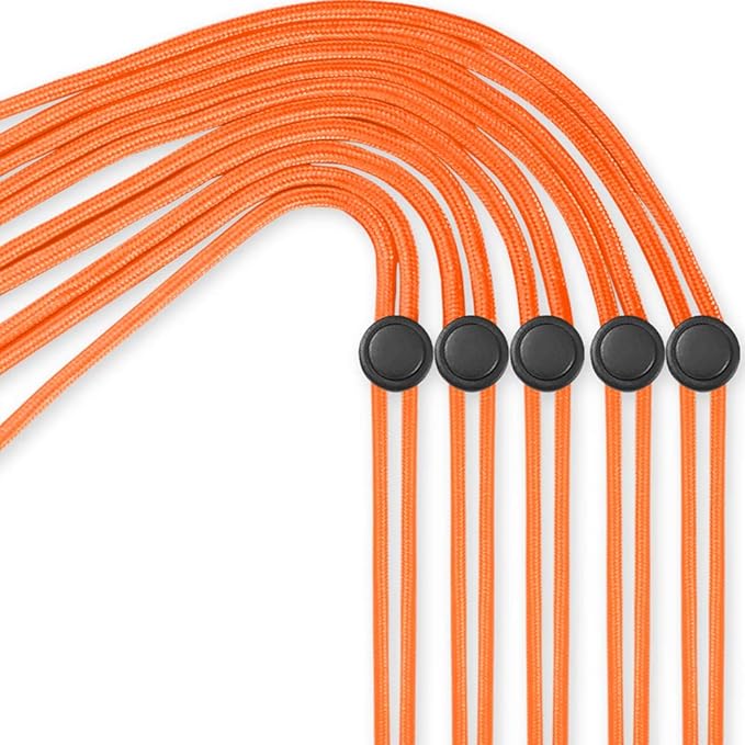 YOUOWO 5 Pack Orange Adjustable Lanyards Neck Strap Lanyard For Keys Pen Phone id Badges Holder Office Name Badges ID Card USB Sticks Whistles iPod