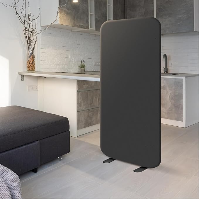 DECOLAB Room Divider Panel, Standing Privacy Partition Dividers for Office, Studio Apartment, Classroom, Home, Restaurant, Scratch Resistance, 29"x65", Iron