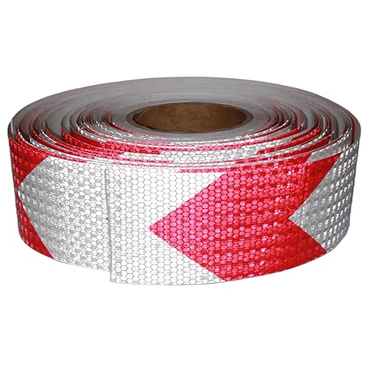 Reflective Tape Red White 3 Inch x 168 Feet, Outdoor Waterproof Conspicuity Strong Adhesive Reflector for Vehicles Trailers