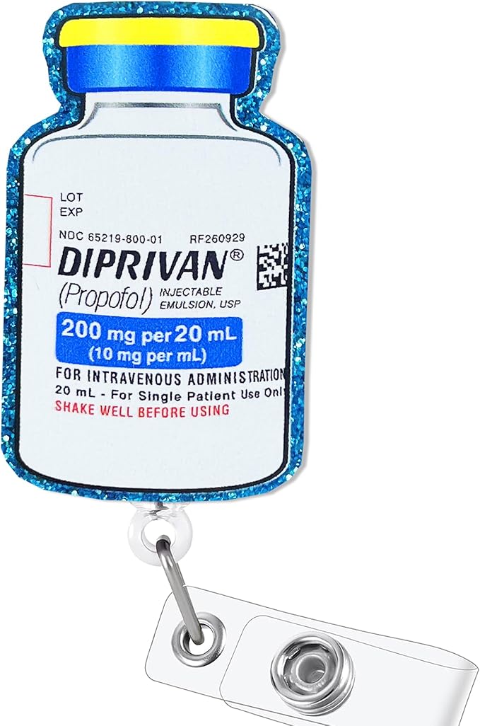 Diprivan Badge Reel Nursing Badge Holders Retractable Badge Clip RN LN CNA Mental Health Nurse Badge Accessories for Work