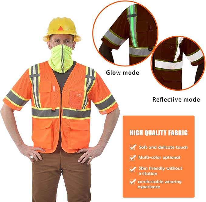 AYKRM Custom Logo Personalised Printed High Visibility Reflective 2 two tone work construction Safety Vest