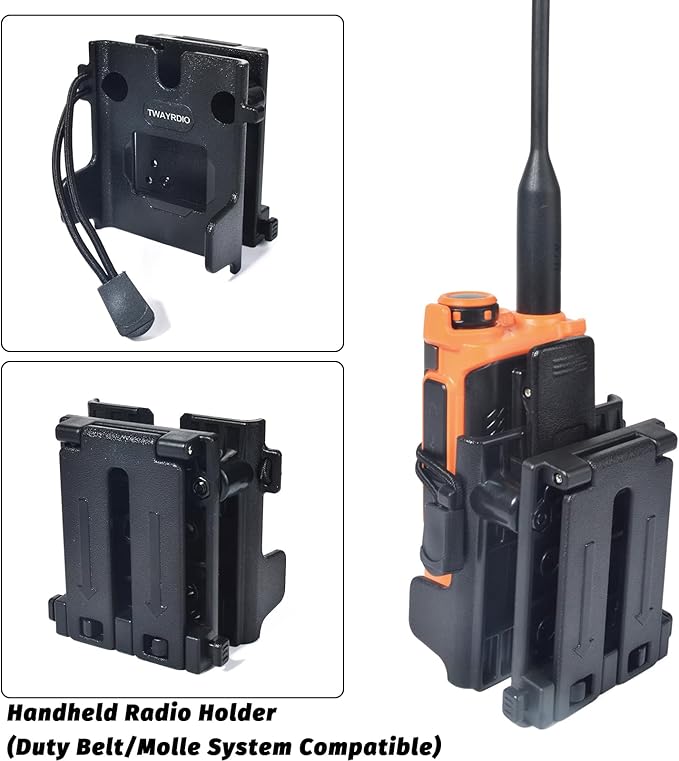 TWAYRDIO Handheld Radio Holster Holder w/Molle Attachment Clip for 1.75"/2"/2.25'' Belts, Tactical Vests, Backpacks, Universal Two Way Radio Case for Motorola Kenwood Baofeng Yaesu HT Walkie Talkies