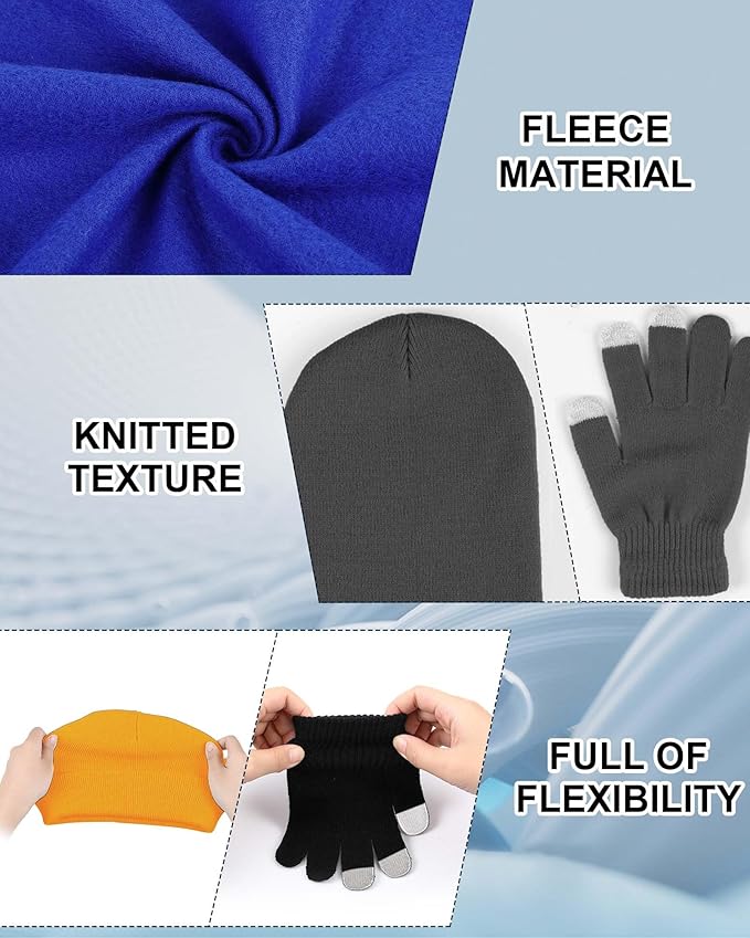 Panitay 150 Pcs Homeless Care Package Supplies Bulk Hats Gloves Fleece Blankets for Men Women Homeless Donating Supplies