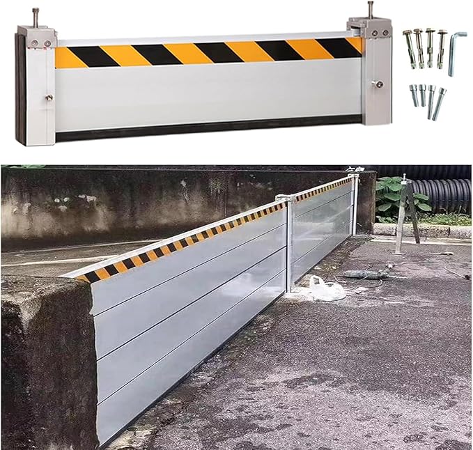 Reusable Aluminum Flood Barriers/Gates for Home Doors, 3/4/5/6/7/8/9/10/11/12/13/14/15/16/17/18ft Long Flood Prevention Barrier Water Stopper Shield for Outside/Indoor/Garage Door(H 0.6ft(2