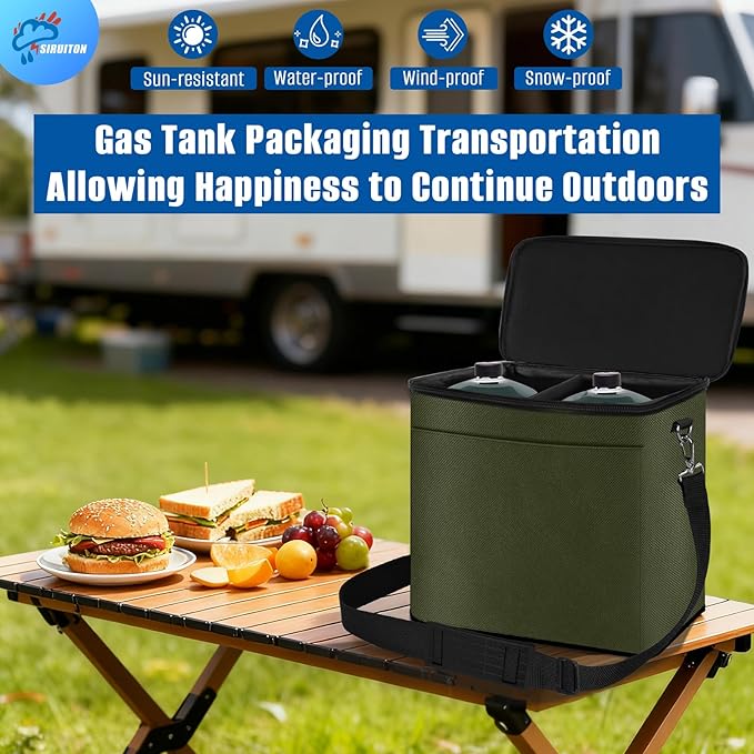 SIRUITON Mini Fuel Cylinder Storage Bag, Refillable Propane cylinder 1 LB Tank Cover, Small Propane Tanks Bag, 600D Oxford Fabric, fuel keg refillable propane tank Bag, for Outdoor Camping, cooking