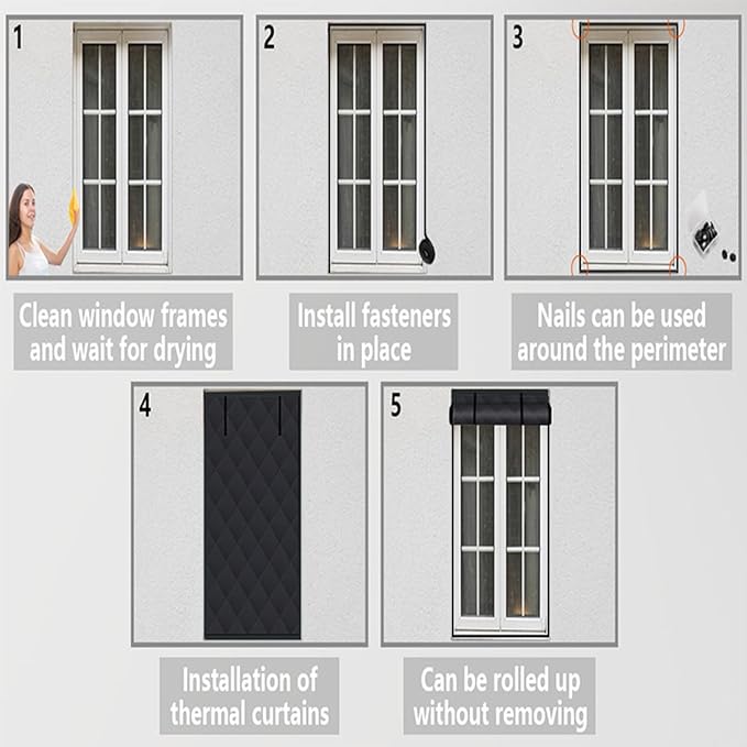 Winter Window Cover - Windproof Insulated Blanket,Cold Weather Window Winterizing Kit | for Bedroom Home Basement Living Room Garage Apartments Office Indoor Cabin