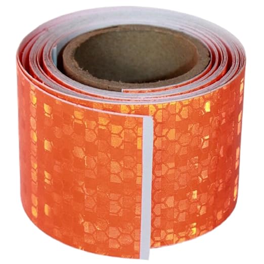 Industrial Reflective Tape Orange 2 inch Wide, Outdoor Waterproof High Visibility Safety Warning Adhesive Reflector Strips (10 feet)