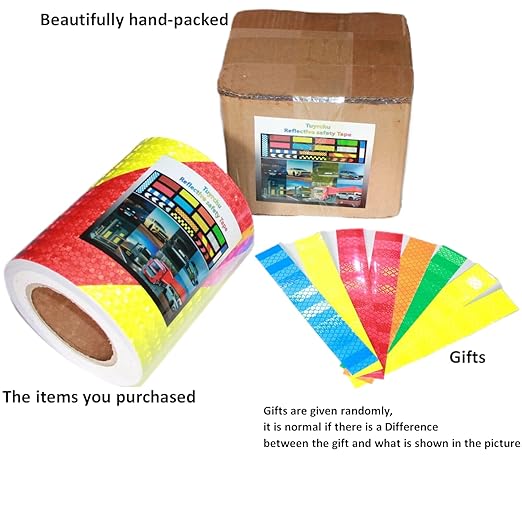 Industrial Reflective Tape 6 inch Wide for Bikes, Outdoor Waterproof High Visibility Safety Warning Adhesive Strips (66 feet)