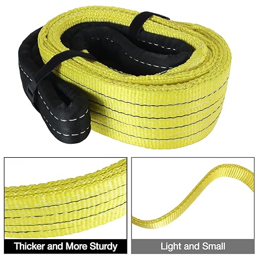 4" x6FT 2-Ply Heavy Duty Lifting Sling Straps 11200 lbs Vertical Lifting Straps with Flat Eyes, Recovery Tree Saver Strap for Hoisting, Winch, Truck, Towing Off-Road Vehicles, Equipment