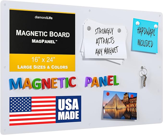 16"x24" - Magnetic Board - Memo & Vision Board for Home, Office, and Classroom - Magnet Board for Kids - Pre-drilled Mounting Screws Included