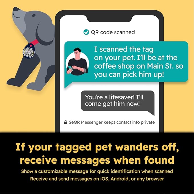 Smart Dog Cat Tag - Custom QR Code Pet ID, Durable Acrylic, 2 Pack, Round, No Subscription Fees