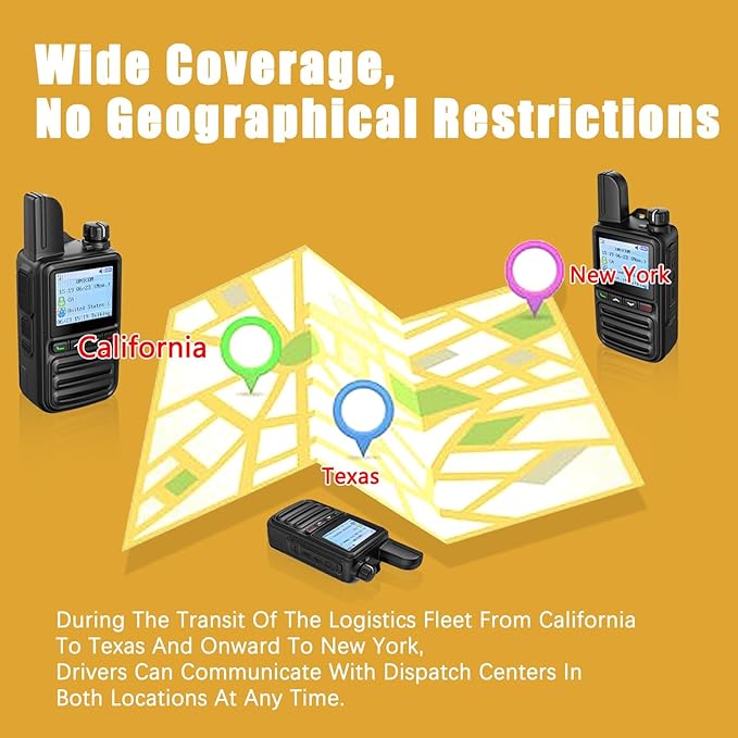 Unlimited Range Walkie Talkies Handheld PoC Two-Way Radio, pre-Installed SIM Card (Free for Life) Long-Range PTT Communication Suitable for fleets, Construction Sites, and Families(8)